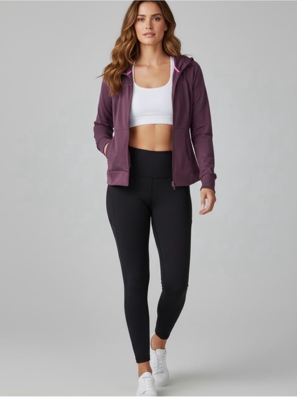 Spyder Plum Full-Zip Hoodie with Pink Accent
